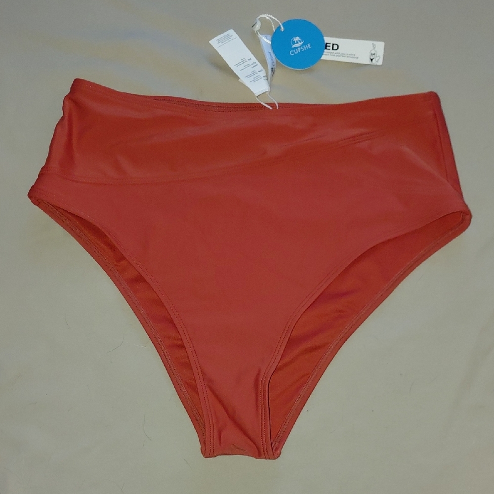 Cupshe Red High-Waist Bikini Bottom NWT